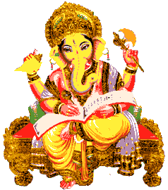 Click mouse on the feet of Lord Ganesha.